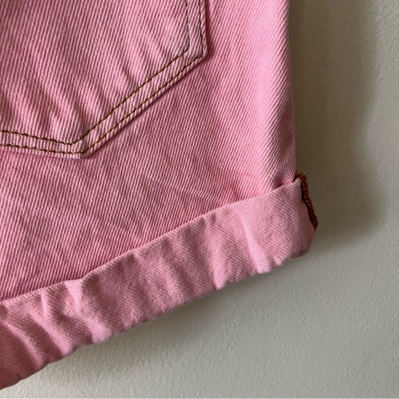 BDG Urban Outfitters Mom High Rise Light Pink Rolled Hem Denim Cotton Shorts 26 - Picture 9 of 14